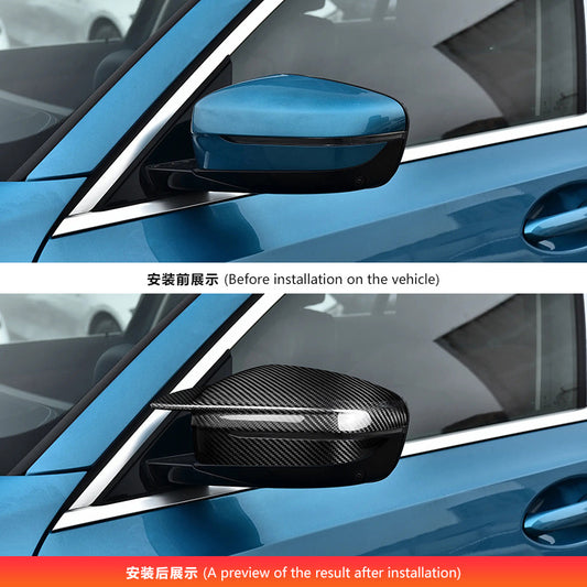 Real Carbon Fiber Side Mirror Cover (Horn-Style) for BMW (2016 - 2025)