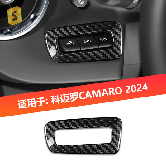 Real Carbon Fiber HUD Switch Frame Trim for Chevrolet Camaro