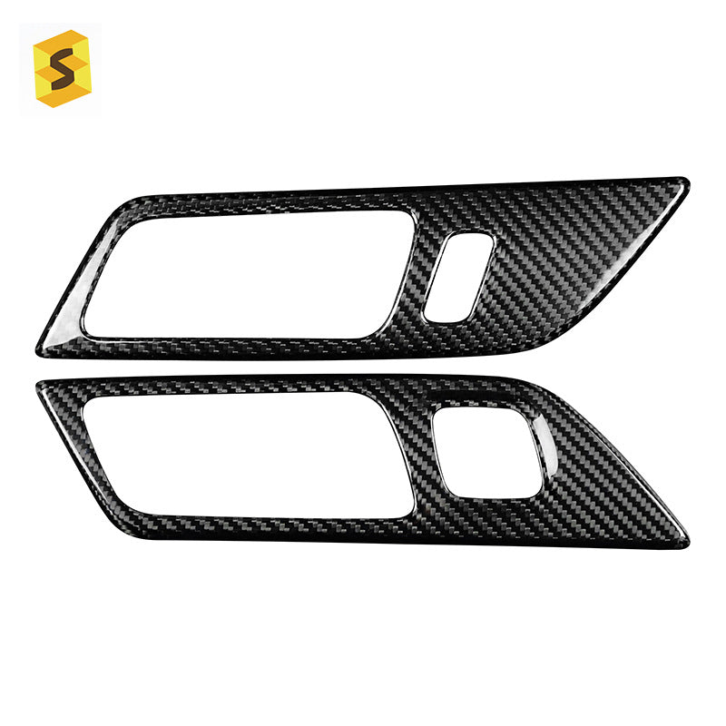 Real Carbon Fiber Interior Door Handle Frame Trim for Ford / Ford Mustang (2015 - 2023)