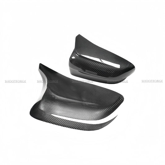 Bull Horn Style Carbon Fiber Mirror Caps for BMW 5 Series G30 / G38 / M5 F90 – LHD / RHD (2017 - 2023)