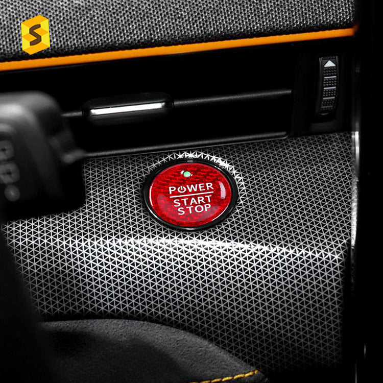 Carbon Fiber Ignition Push-Start Button Trim for Ford Mustang Mach-E