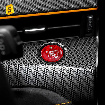 Carbon Fiber Ignition Push-Start Button Trim for Ford Mustang Mach-E