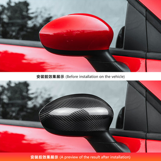 Real Carbon Fiber Side Mirror Housing Cover for Fiat 500