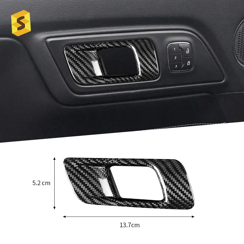 Real Carbon Fiber Interior Door Handle Trim for Ford / Ford Mustang (2015 - 2023)
