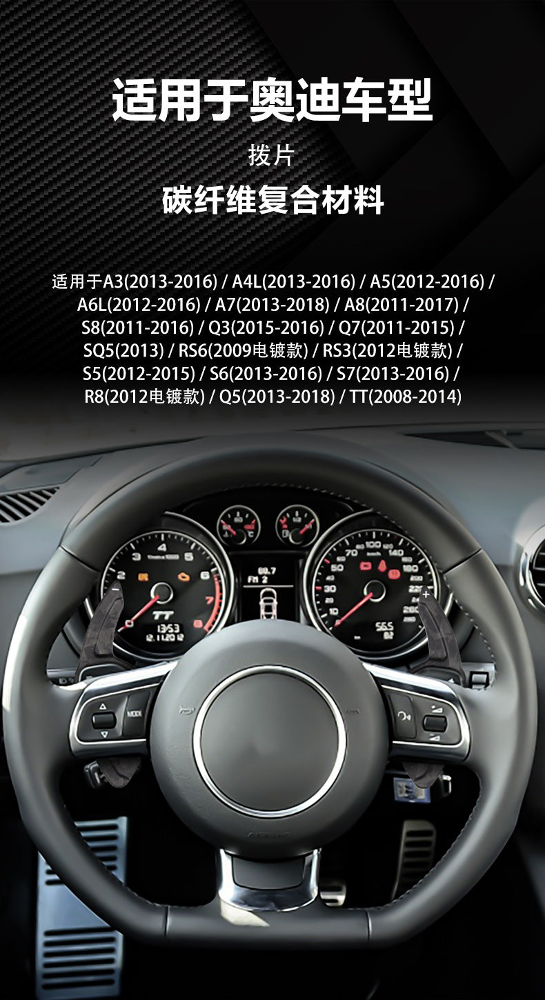 Forged Carbon Steering Wheel Shift Paddle Cover for Audi SQ5 / RS3 / RS6 / R8 / Q5 / TT