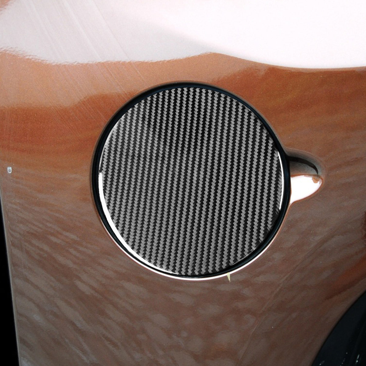 1PC Prepreg Dry Carbon 3*3 3K Real Carbon Fiber Interior Fuel Cap Cover Trim Overlay for Toyota Tundra XK50 Facelift (2014-2021)