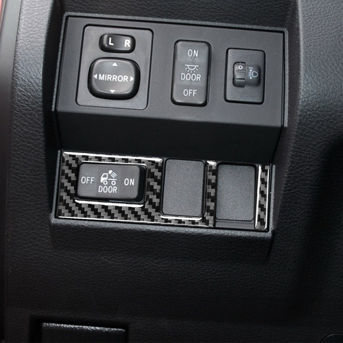 Prepreg Dry Carbon 3*3 3K Real Carbon Fiber Interior Headlight Switch Ring Trim for Toyota Tundra XK50 Facelift (2014-2021)