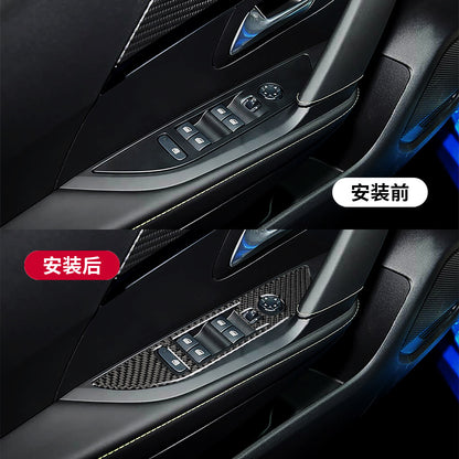 Epoxy Resin Carbon Fiber Steering Wheel Trim for Peugeot 208 / Peugeot