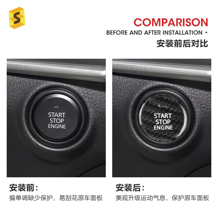 Carbon Fiber Ignition Push-Start Button Trim for Mazda CX-30 (2020+)