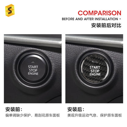 Carbon Fiber Ignition Push-Start Button Trim for Mazda CX-30 (2020+)
