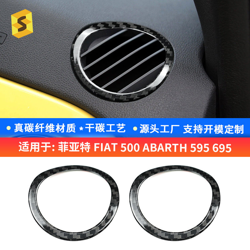 Real Carbon Fiber Defroster Vent Trim for Fiat