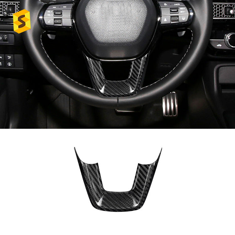 Carbon Fiber Steering Wheel U-Shape Lower Trim for Honda Civic 11th Gen (2022+)