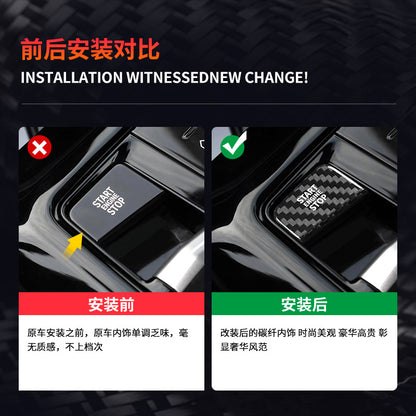 Real Carbon Fiber Push-Start Button Trim for BMW 5 Series