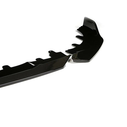 3-Section MP-Style Front Lip Spoiler for BMW 2 Series G42 (2021 - 2026), Glossy Black