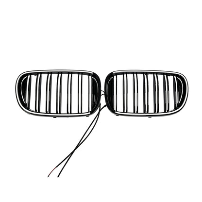 Double-Slat Front Grille for BMW 7 Series G11 G12 (2015 - 2018), Glossy Black