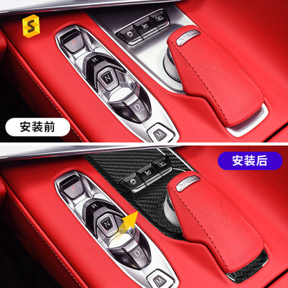 Real Carbon Fiber Multimedia Knob Panel Trim for Chevrolet Corvette / Corvette C8