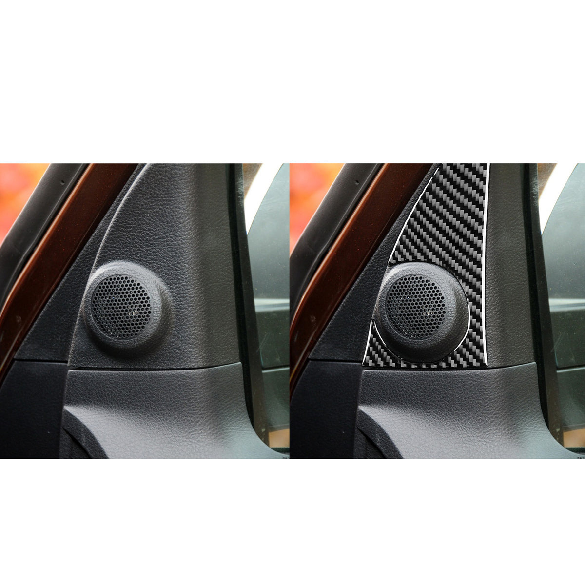 Prepreg Dry Carbon 3*3 3K Carbon Fiber Interior A-Pillar Speaker Panel Overlay Trim for Toyota Tundra XK50 Facelift (2014-2021)