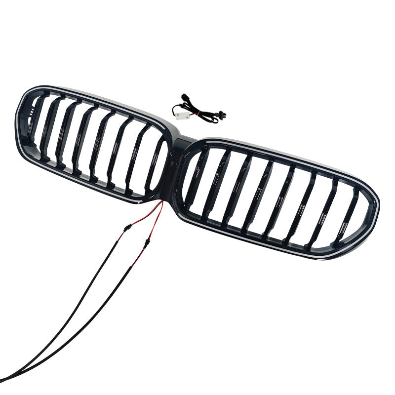 LED Illuminated Single-Slat Front Grille for BMW 5 Series G30 (2021 - 2023), Glossy Black