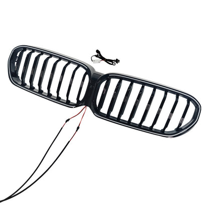 LED Illuminated Single-Slat Front Grille for BMW 5 Series G30 (2021 - 2023), Glossy Black