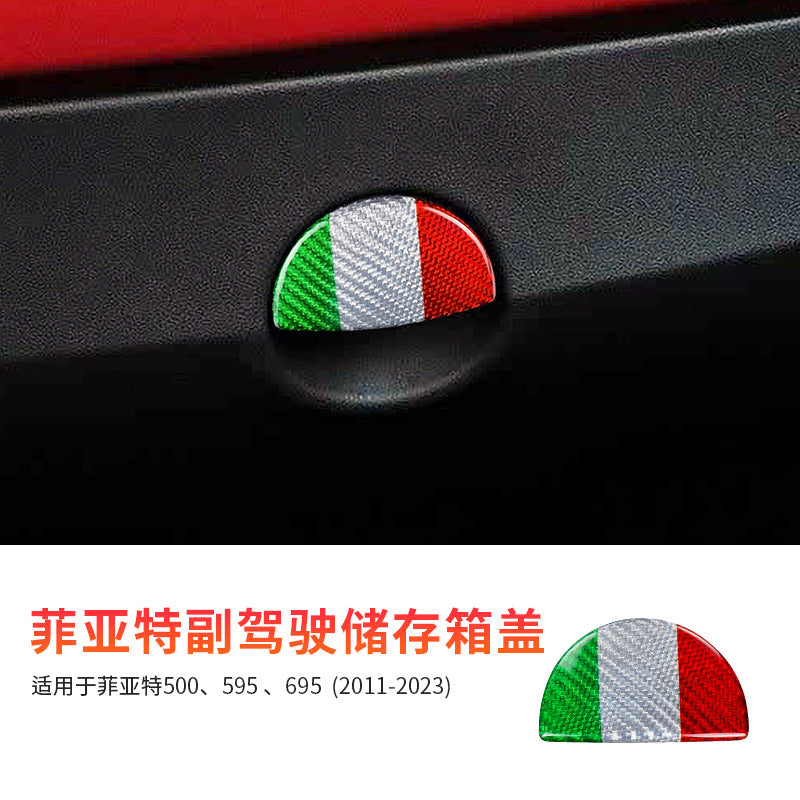 Real Carbon Fiber Storage Box Switch Trim for Fiat 500 / 595 / 695