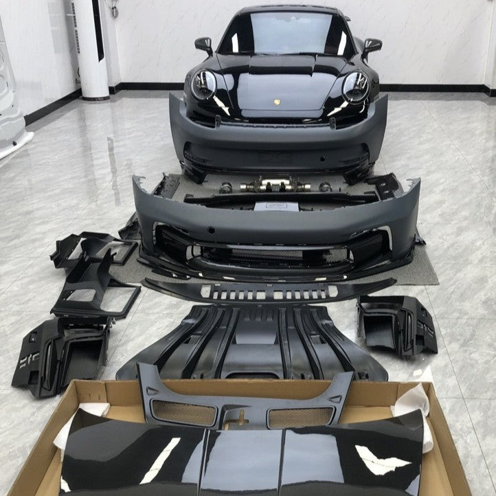 适用保时捷992改装升级GT3大包围前盖尾翼GT3RS侧裙911包围机盖