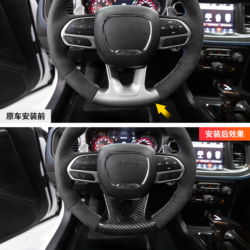 Real Carbon Fiber Steering Wheel Lower Trim for Dodge Durango