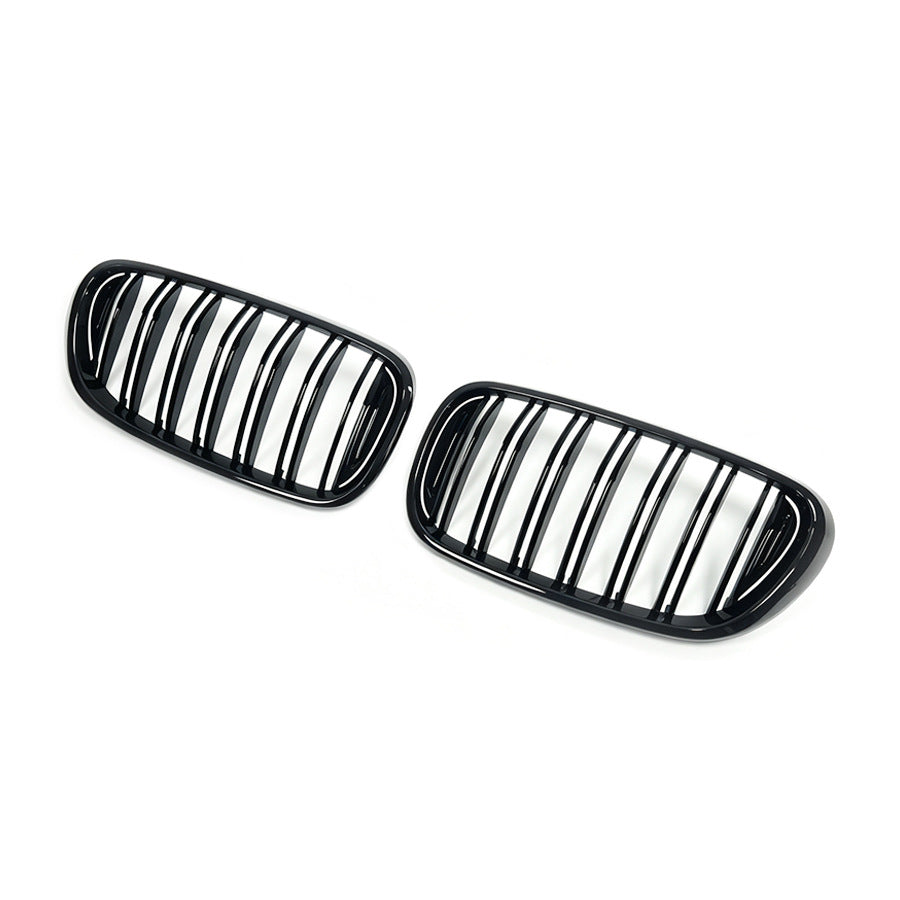 Double-Slat Front Grille for BMW 7 Series G11 G12 (2015 - 2018), Glossy Black