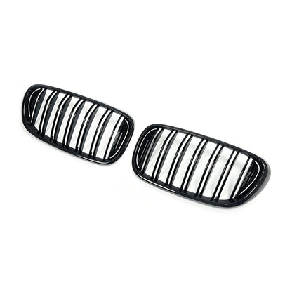 Double-Slat Front Grille for BMW 7 Series G11 G12 (2015 - 2018), Glossy Black