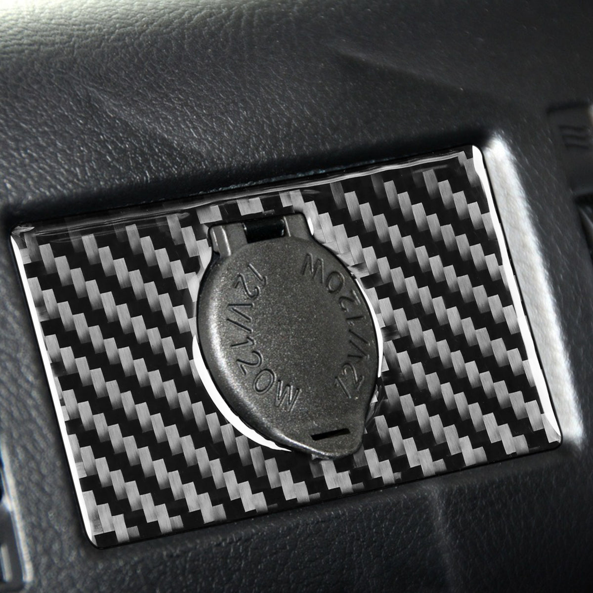 Prepreg Dry Carbon 3*3 3K Carbon Fiber Rear Seat Cigarette Lighter Switch Cover Trim for Toyota Tundra XK50 Facelift (2014-2021)