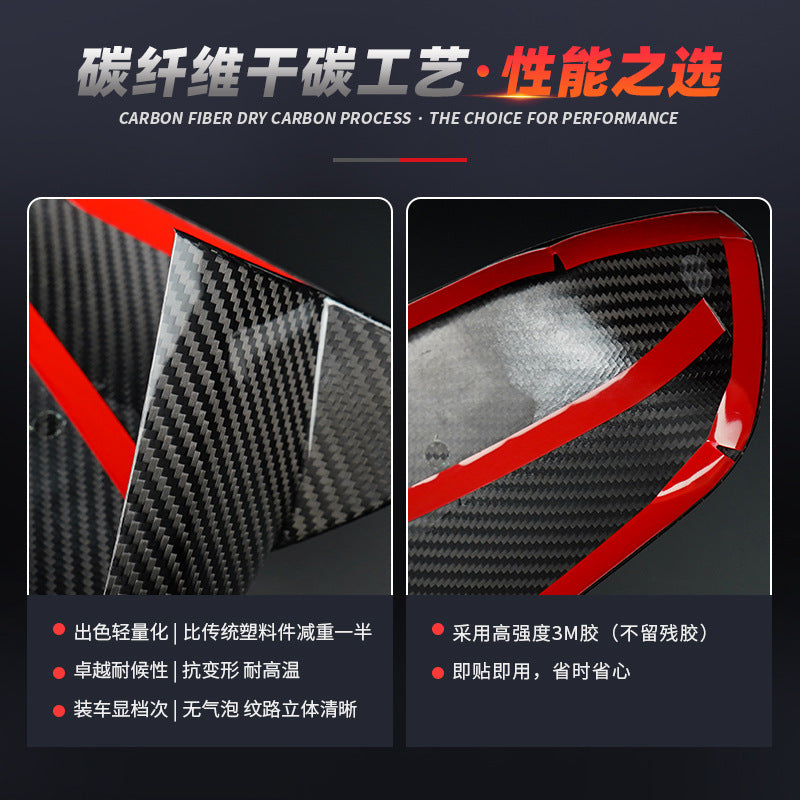 Real Carbon Fiber Side Mirror Cover (Horn-Style) for Ford Mustang (2015 - 2024, US-Spec)