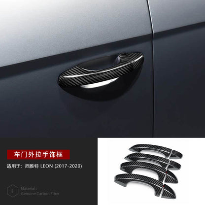 Real Carbon Fiber Exterior Door Handle Cover for SEAT Leon (2017 - 2020)
