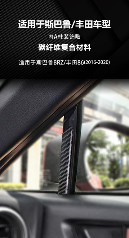 Epoxy Resin Carbon Fiber Interior A-Pillar Trim for Subaru Forester