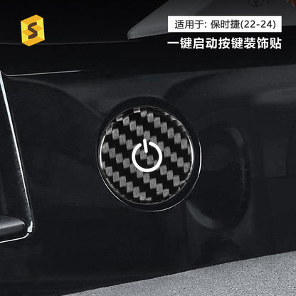Real Carbon Fiber Ignition Push-Start Button Trim for Porsche Taycan (2022)
