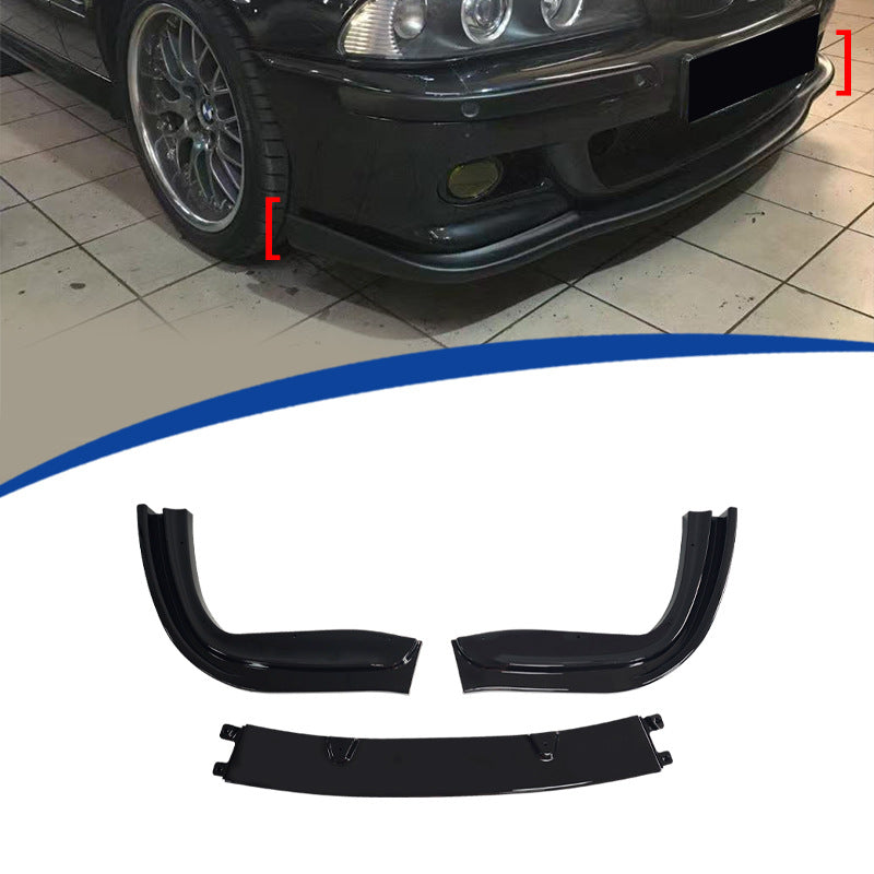 适用于1997--2004款宝马5系E39 M5前铲前唇3段式PP材质亮黑色