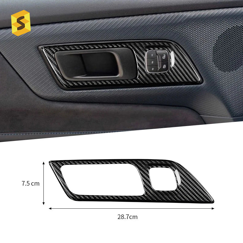Real Carbon Fiber Interior Door Handle Frame Trim for Ford / Ford Mustang (2015 - 2023)