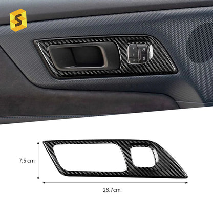 Real Carbon Fiber Interior Door Handle Frame Trim for Ford / Ford Mustang (2015 - 2023)