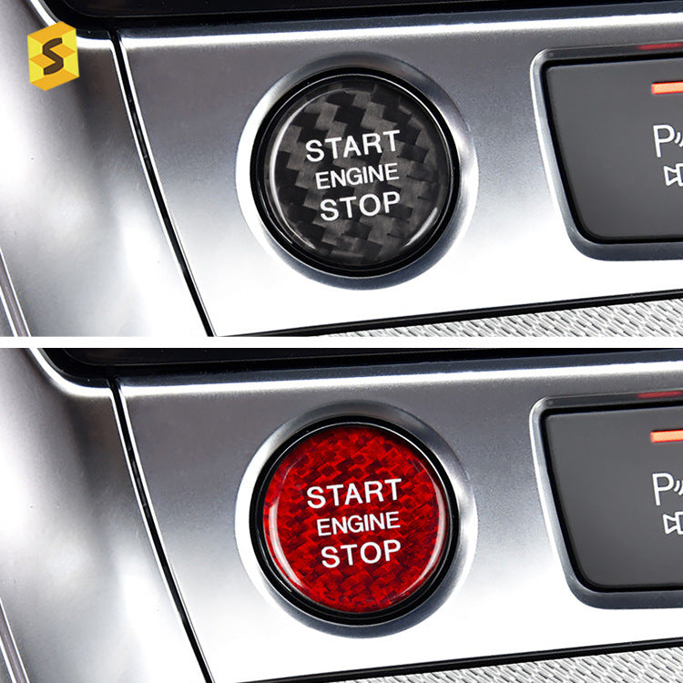 Rigid Carbon Fiber Ignition Push-Start Button Trim for Audi A6 / S6 (2019 - 2023)