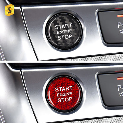 Rigid Carbon Fiber Ignition Push-Start Button Trim for Audi A6 / S6 (2019 - 2023)