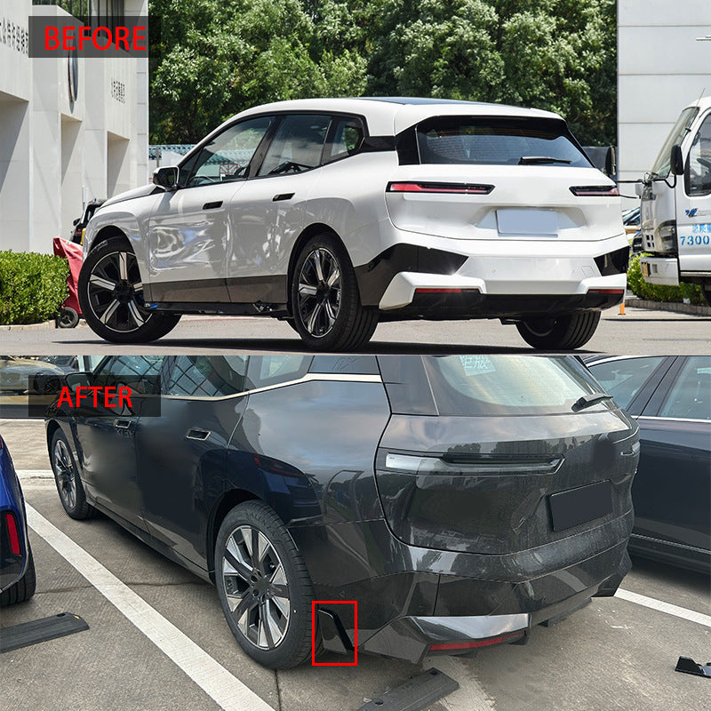1 Pair MP-Style Gloss Black Rear Bumper Lower Side Splitter Spoilers for BMW iX I20 (2021 - 2026)