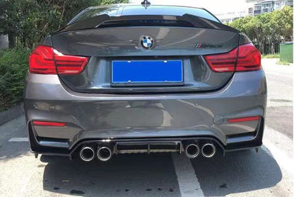 适用于13-18款宝马F80正M3后唇3段式V款ABS材质亮黑色