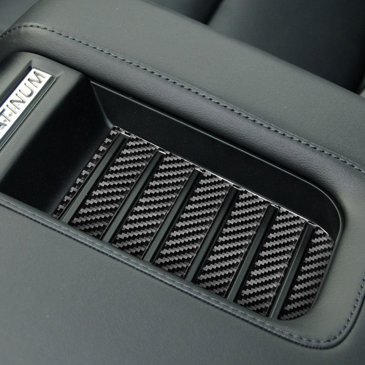 Prepreg Dry Carbon 3*3 3K Real Carbon Fiber Interior Armrest Box Slot Mat Trim for Toyota Tundra XK50 Facelift (2014-2021)