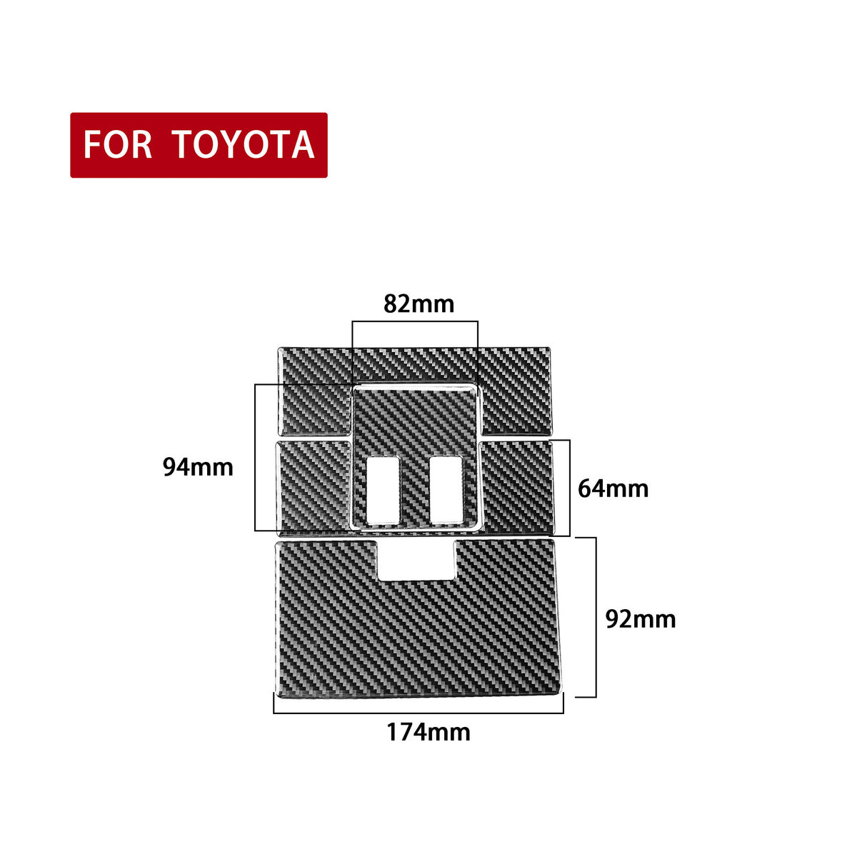 Prepreg Dry Carbon 3*3 3K Carbon Fiber Interior Front Reading Lamp Panel Overlay Trim for Toyota Tundra XK50 Facelift 2014-2021