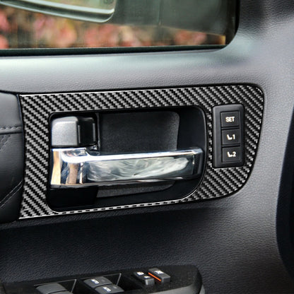 4PCS Prepreg Dry Carbon 3*3 3K Real Carbon Fiber Interior Door Handle Cover Trim for Toyota Tundra XK50 Facelift (2014-2021)