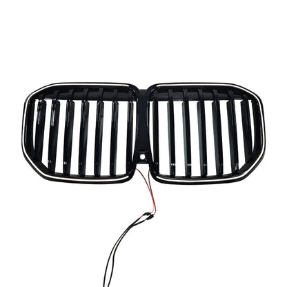 LED Illuminated Front Grille for BMW X7 G07 (2023 - 2026), Glossy Black