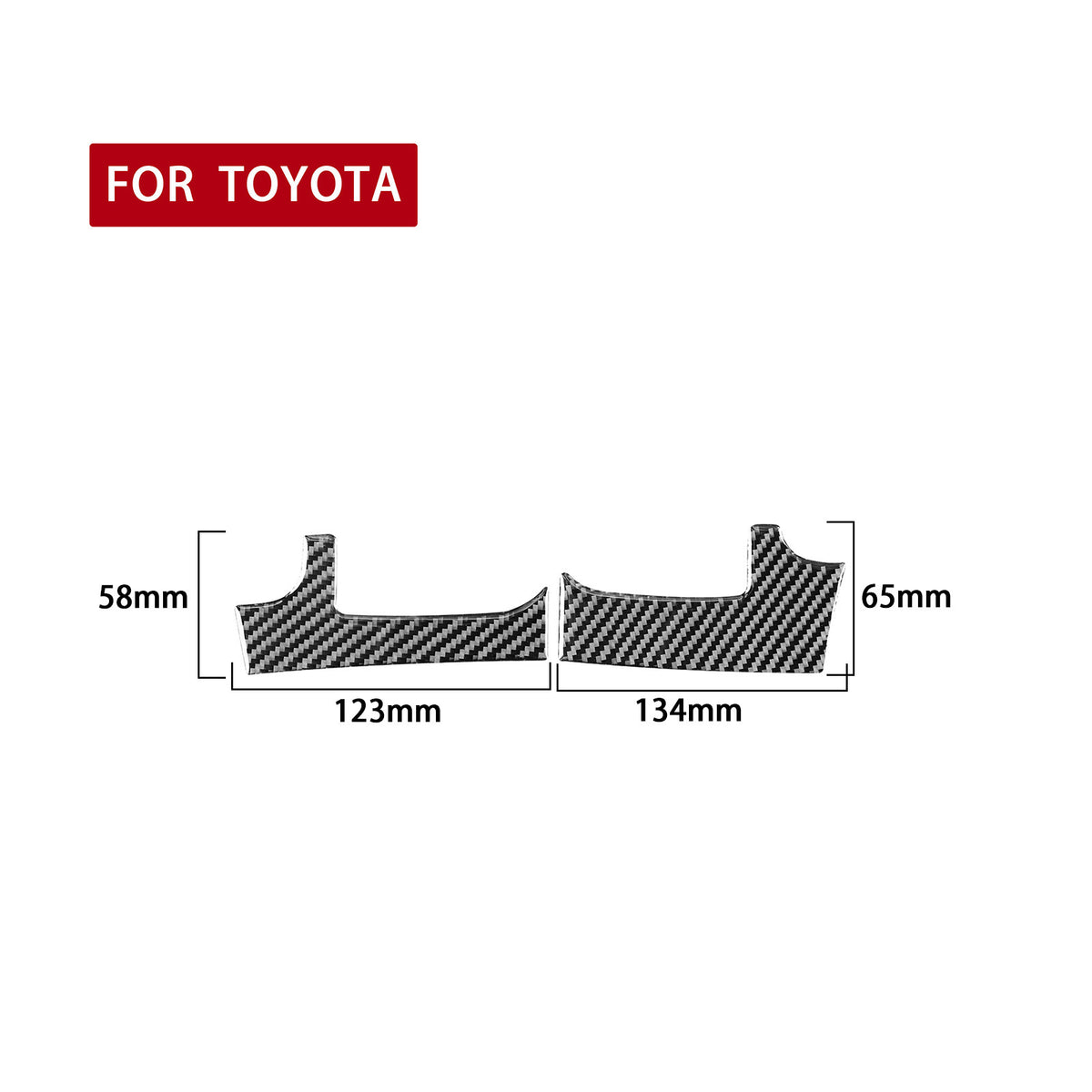 2PC Prepreg Dry Carbon 3*3 3K Carbon Fiber Interior Dashboard Air Vent Overlay Trim for Toyota Tundra XK50 Facelift (2014-2021)