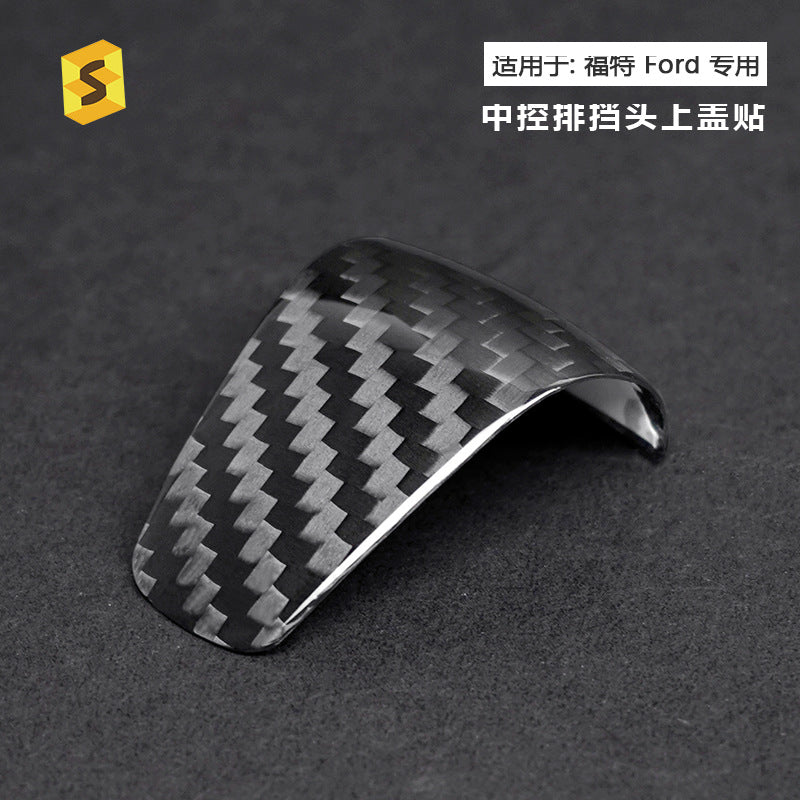 Real Carbon Fiber Gear Shift Knob Top Cover for Ford