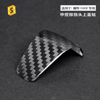 Real Carbon Fiber Gear Shift Knob Top Cover for Ford