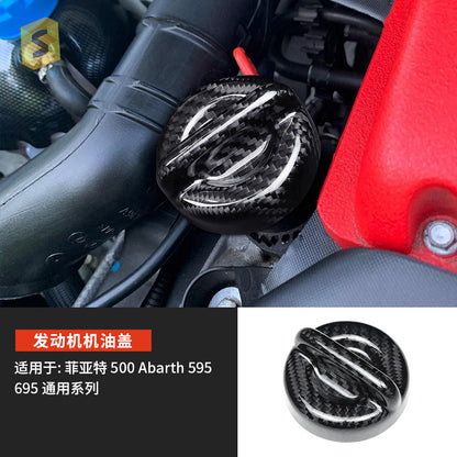 Real Carbon Fiber Engine Oil Cap Cover for Fiat