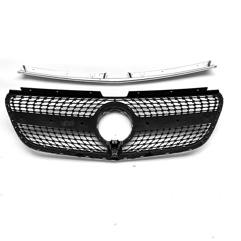 Glazing Black / Silver Front Bumper Diamonds Grille for Mercedes-Benz V-Class Vito W447 (2021 - 2023 Only)