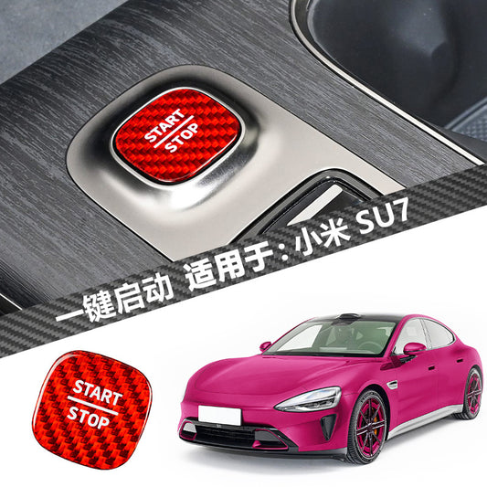 Real Carbon Fiber Ignition Push-Start Button Trim for Xiaomi SU7